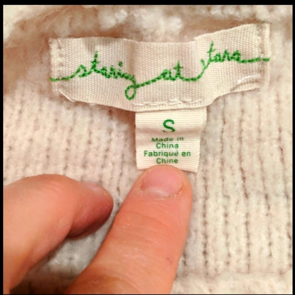 Staring at Stars Cream Sweater Poncho Small - Picture 4 of 5